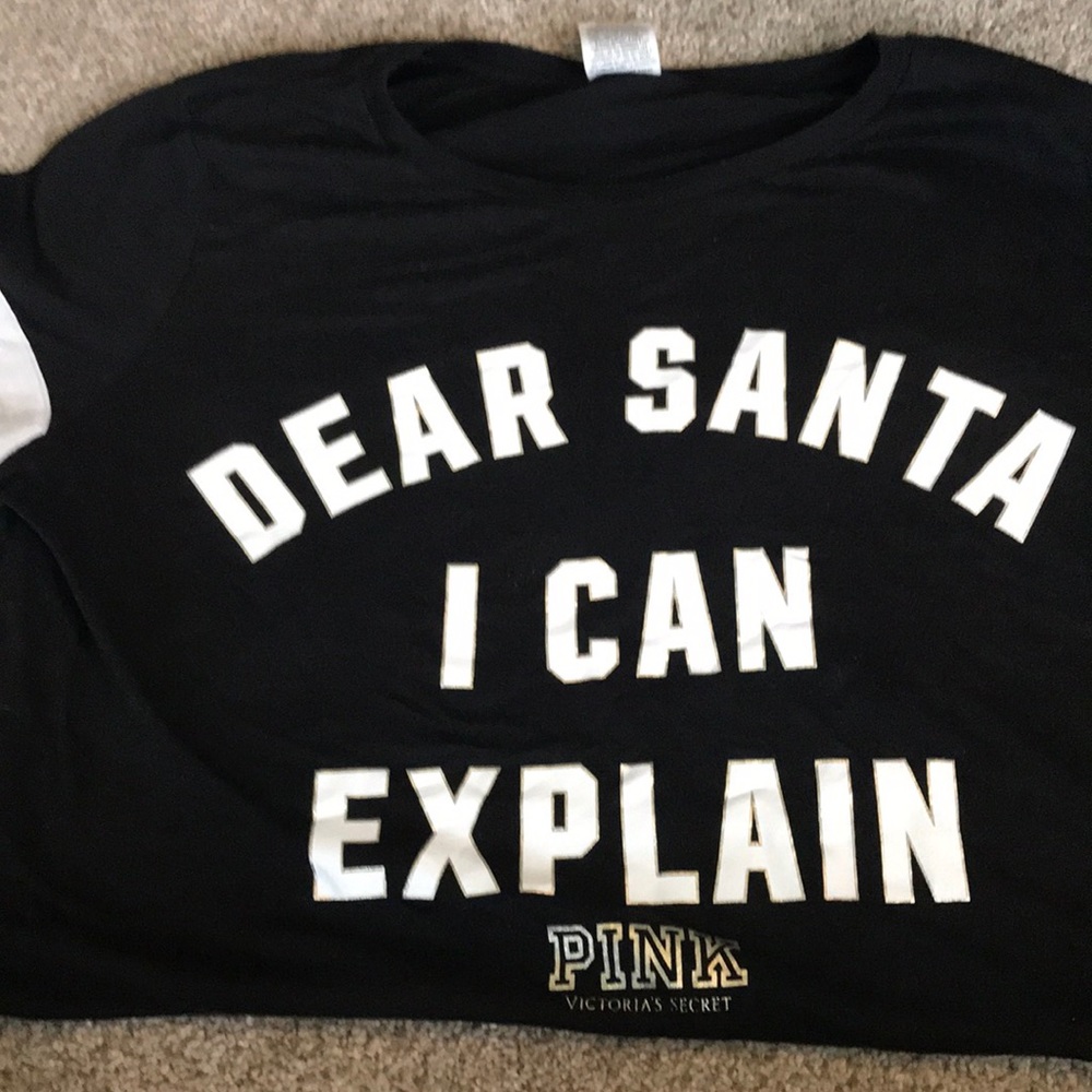 VS Pink holiday shirt- black